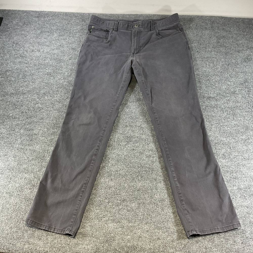 GH Bass & Co Mens Gray Straight Leg 5 Pocket Casual Pants 36x34 Cotton Blend